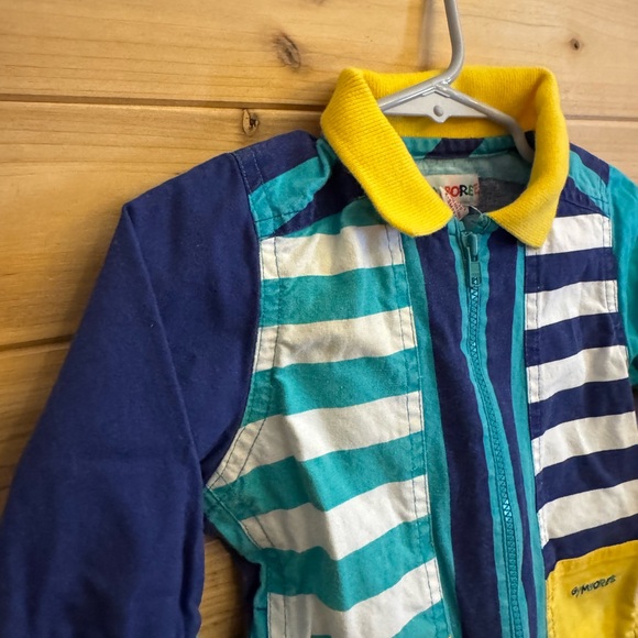 Vintage 90’s Gymboree Size XS/9-12 Months Retro Stripe Collared Jumpsuit - Picture 11 of 12